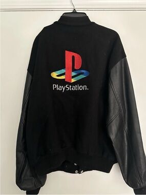 Vintage PlayStation jacket Size XL Leather Wool Bomber Made In USA